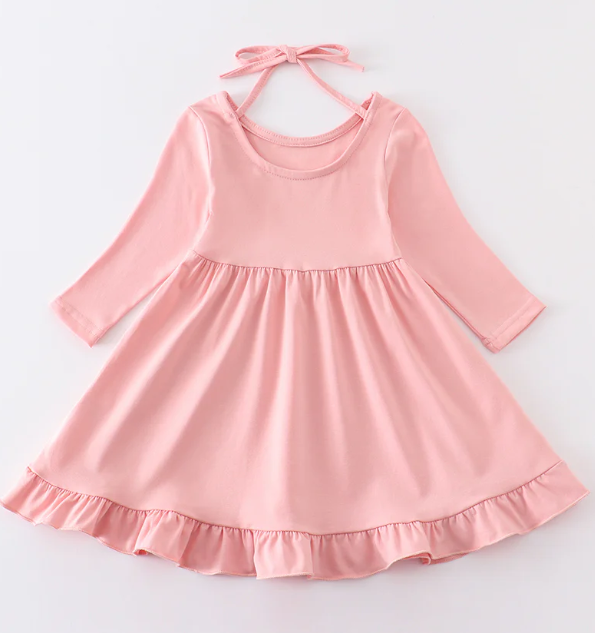 Simple Pink Ruffle Dress