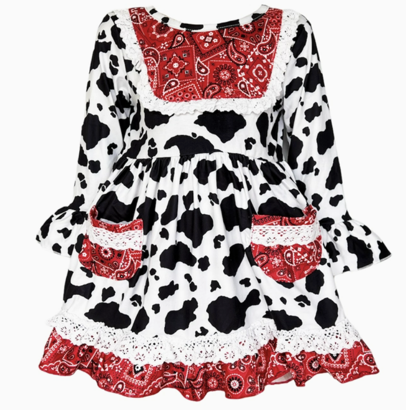 Bandana Cow Print Dress