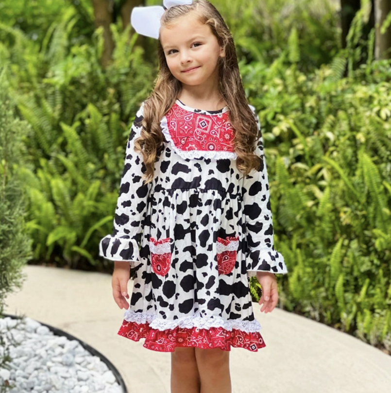 Bandana Cow Print Dress