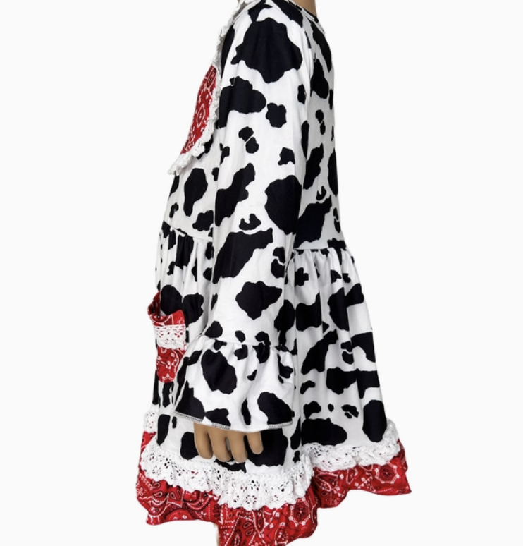 Bandana Cow Print Dress