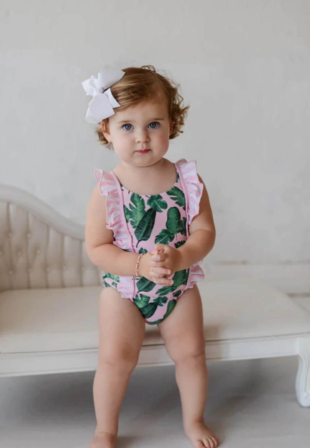 Pink Frond Infant Swimsuit