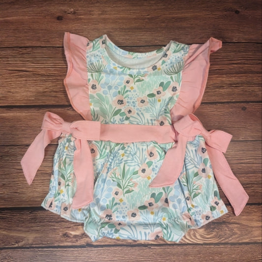 Pink and Mint Bubble Romper